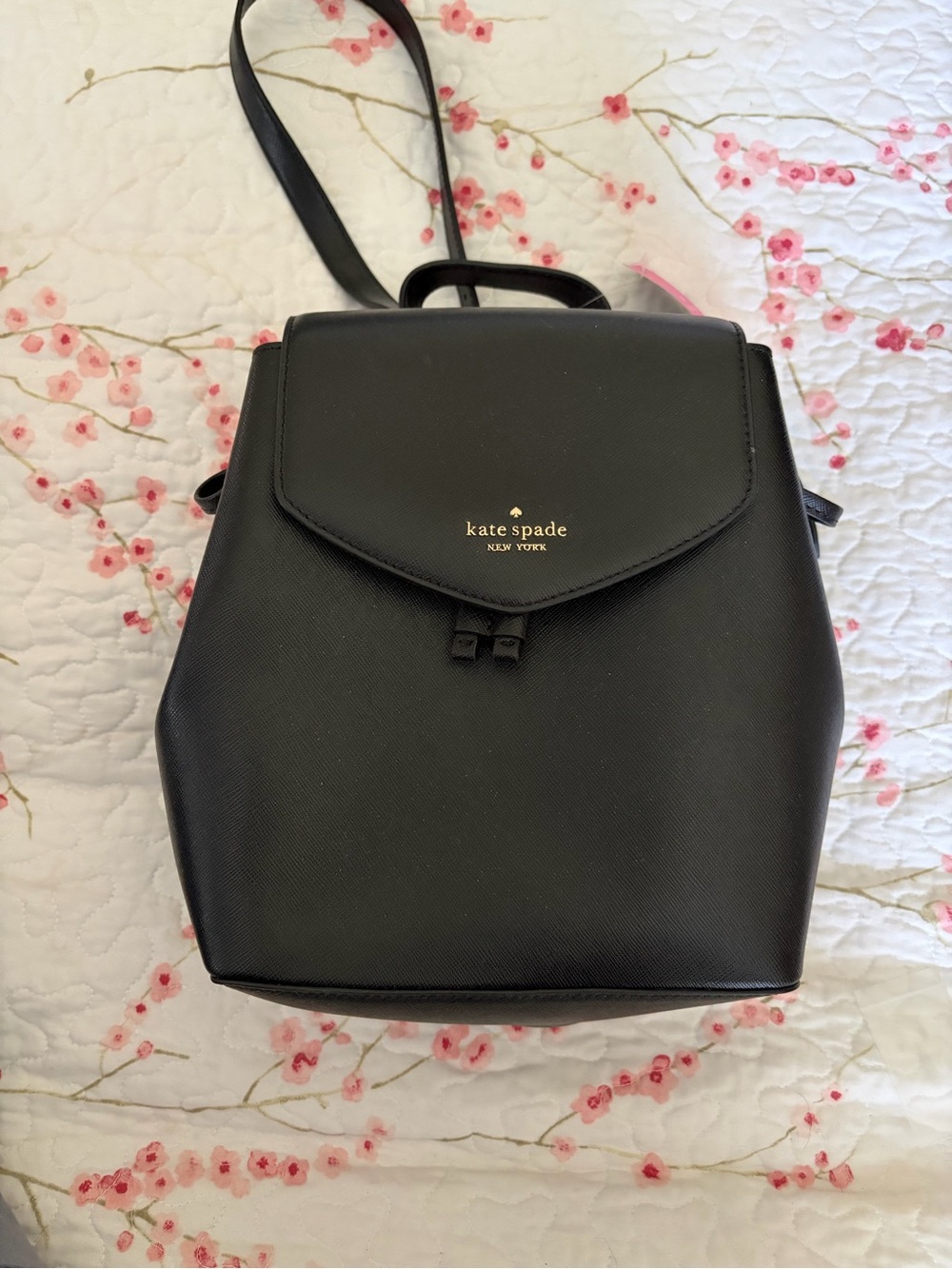 kate spade Black Structured Leather Backpack